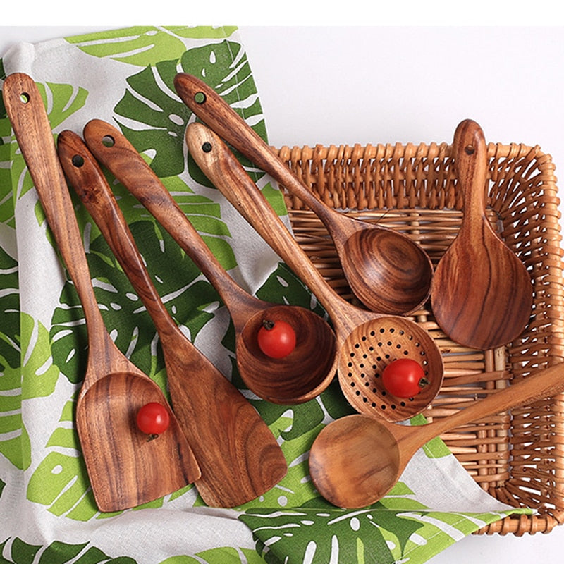 New! Thai Teak Wooden Spoons - Takeout Kit